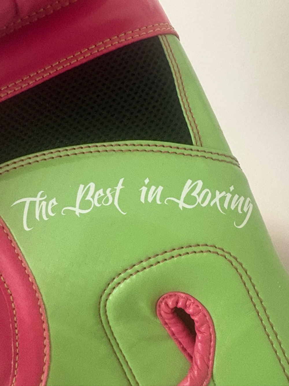 Ringside Pink and Green Boxing Gloves - Picture 3 of 6